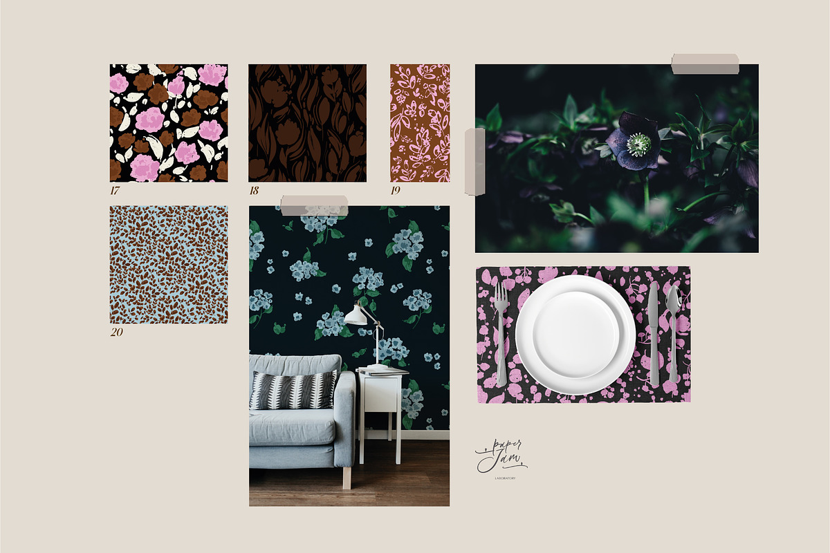 Secret garden. Floral patterns, a Pattern Graphic by PaperJamLab (Photo 5 of 12)
