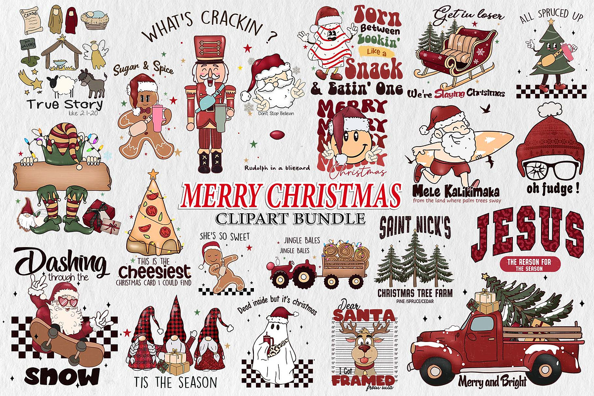 Merry Christmas Png Sublimation, an Illustration by Moon Studio (Photo 1 of 11)