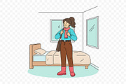 Woman Getting Ready for Office, a Person Illustration by Partikusi Design (Thumbnail 3 of 3)