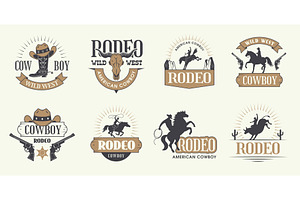 Cowboy Badges. Rodeo Games Active