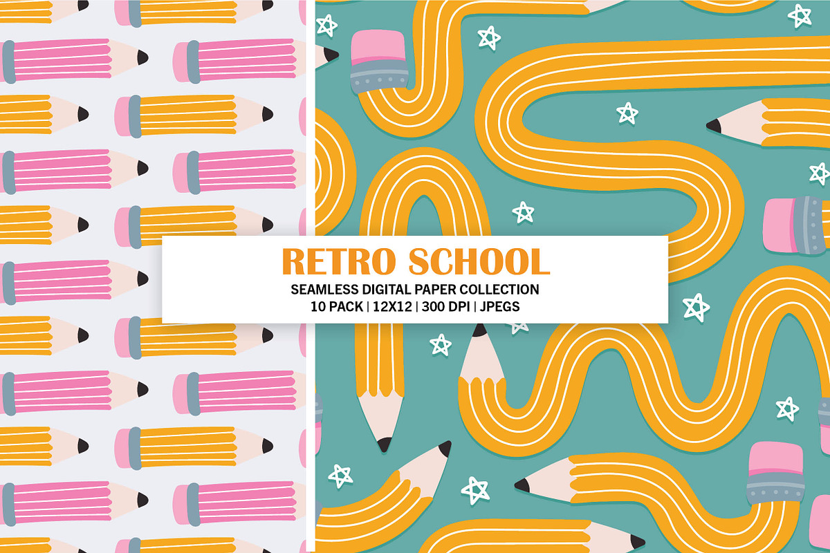 Retro School Seamless Patterns, a Pattern Graphic by Alanna Messina Design Co (Photo 3 of 9)