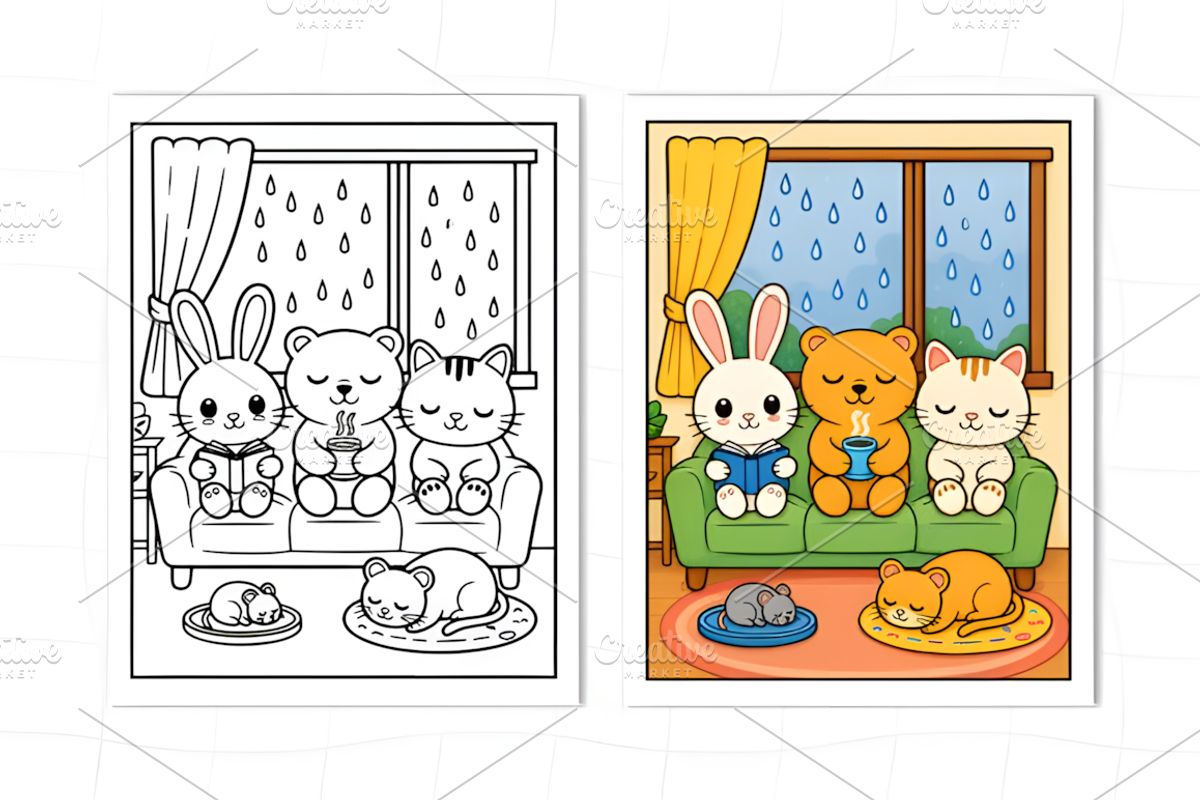 Warm & Happy Spaces Coloring Book, a Decorative Illustration by Design Station (Photo 6 of 7)