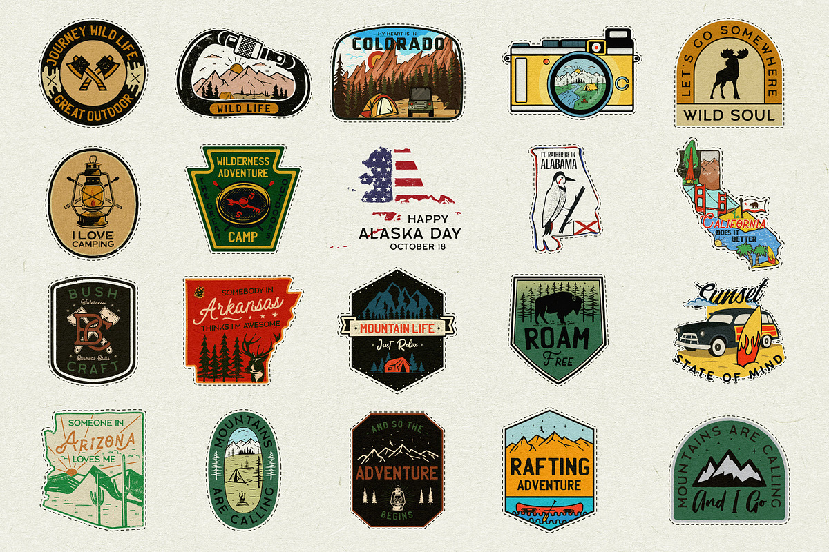 20 Camp Adventure Logos Badges SVG, a Branding & Logo Template by JeksonGraphics (Photo 2 of 8)