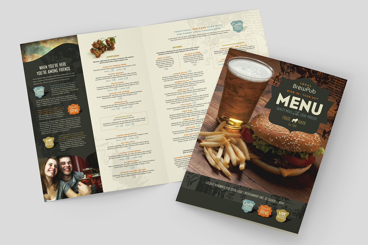Brew Pub Menu Template, a Brochure Template by StockLayouts (Photo 1 of 4)