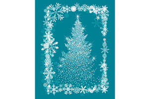 Christmas card with a dotted tree, an Illustration by Nenahliadava Design