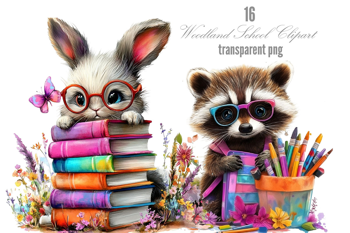 Woodland School Clipart Design, a Seasonal Illustration by Designking (Photo 1 of 5)