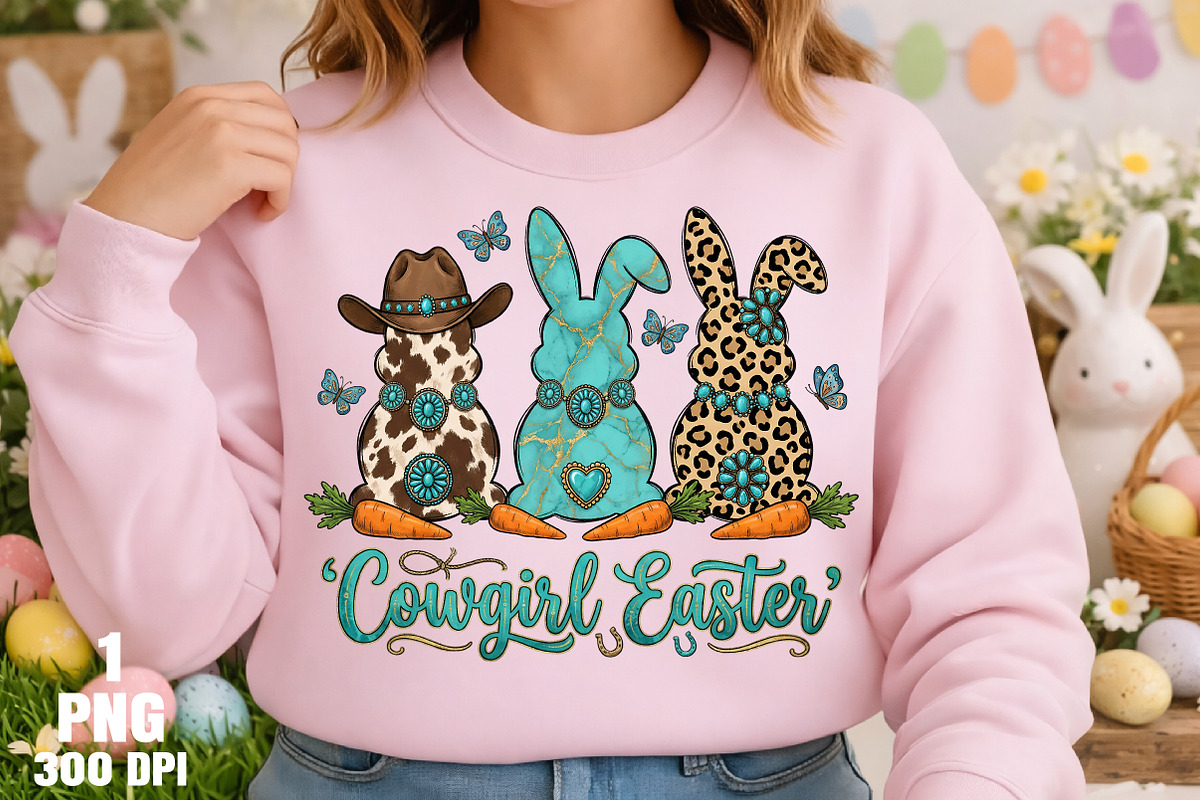 Cowgirl Easter Western Easter Png, an Illustration by Daily.Designs (Photo 3 of 5)