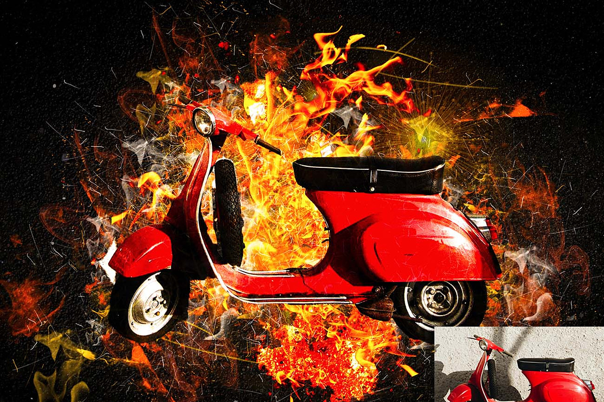 Fire & Sparks Photoshop Action, an Action Add-On by Studio Retouch (Photo 8 of 14)