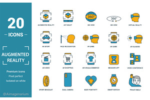 Augmented Reality Two Color Icon Set