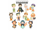 Watercolor Halloween Clipart Bundle, an Illustration by CharmClipart (Thumbnail 3 of 9)