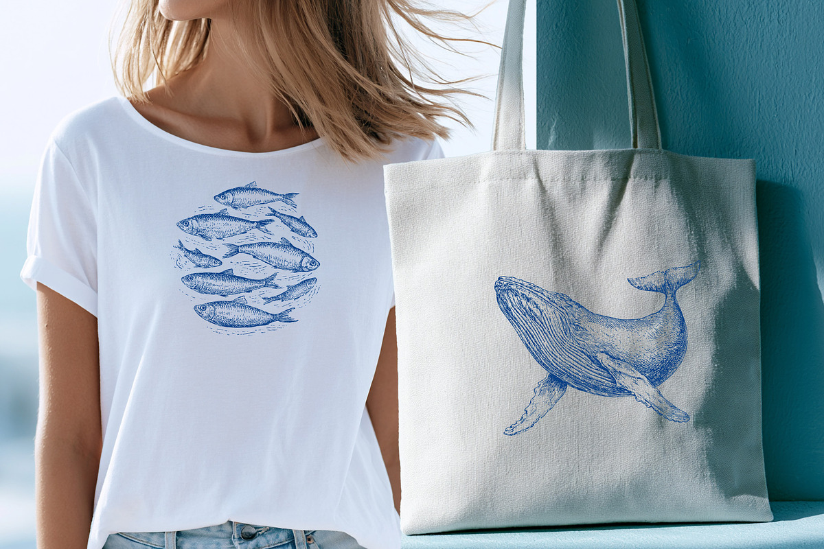 Vintage Marine Life Illustration Set, an Animal Illustration by NatalieArtShop (Photo 15 of 20)