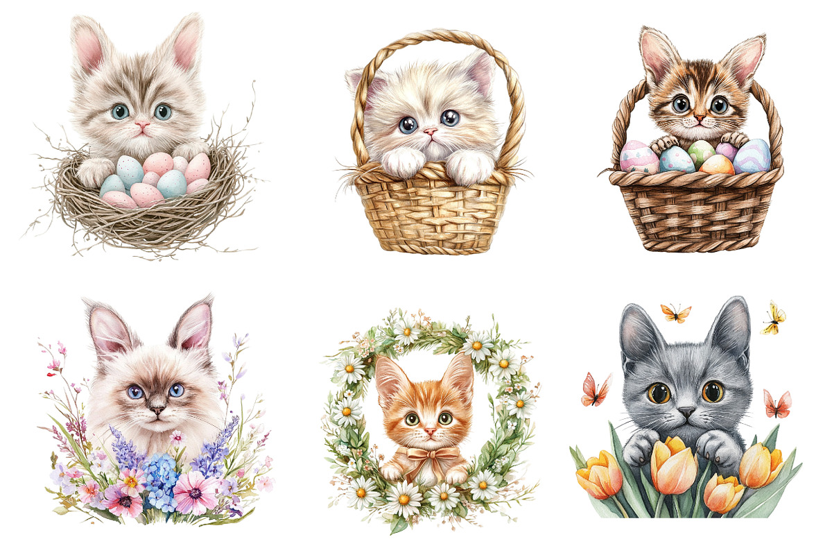 Easter Bunny Cat Peeking Sublimation, an Illustration by CreationArt (Photo 4 of 5)