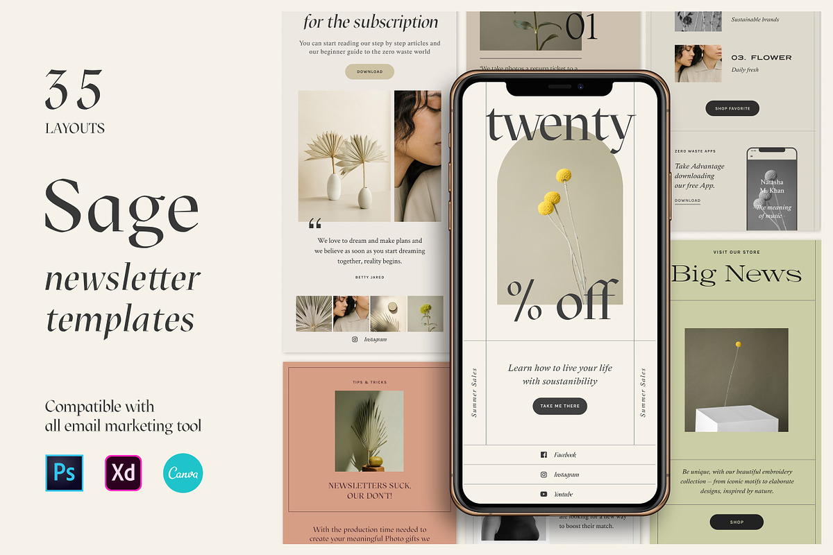 Sage Newsletter Templates, an Email Template by Sparrow & Snow (Photo 1 of 11)