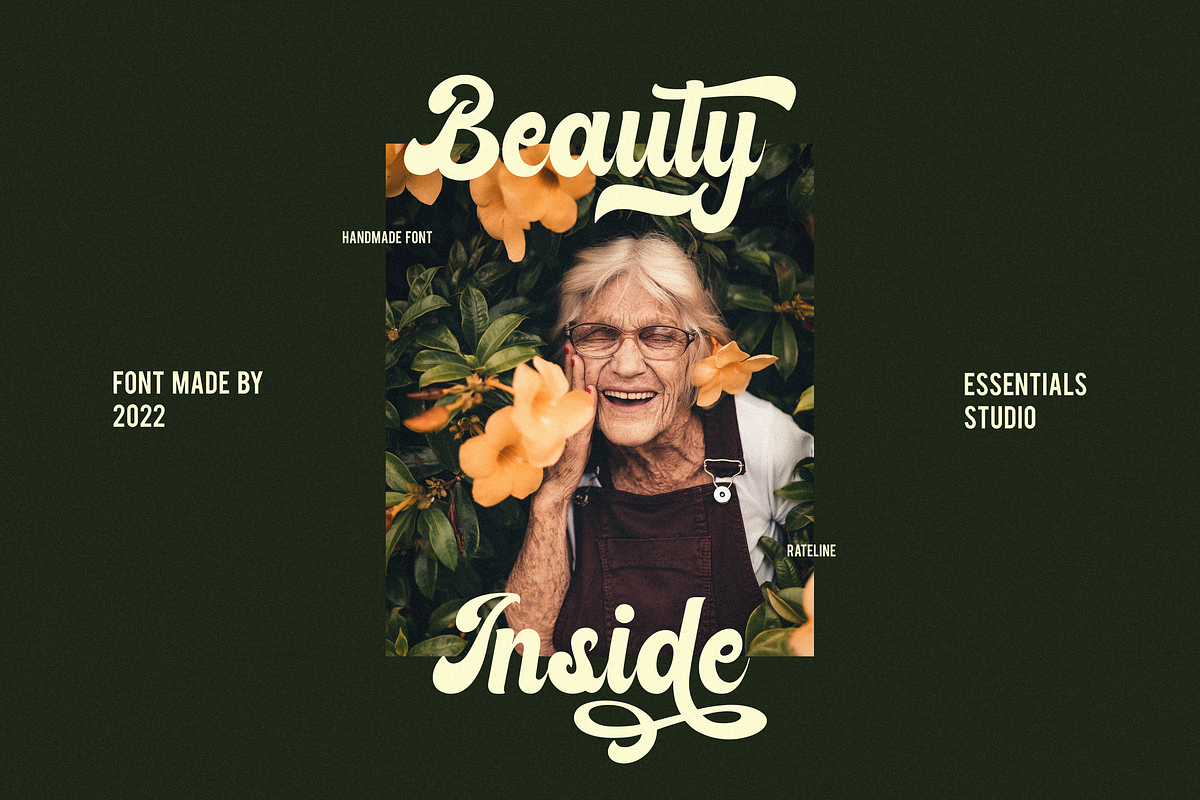 Rateline - Retro Script Font 2 Style, a Script Font by Essentials Studio (Photo 6 of 15)