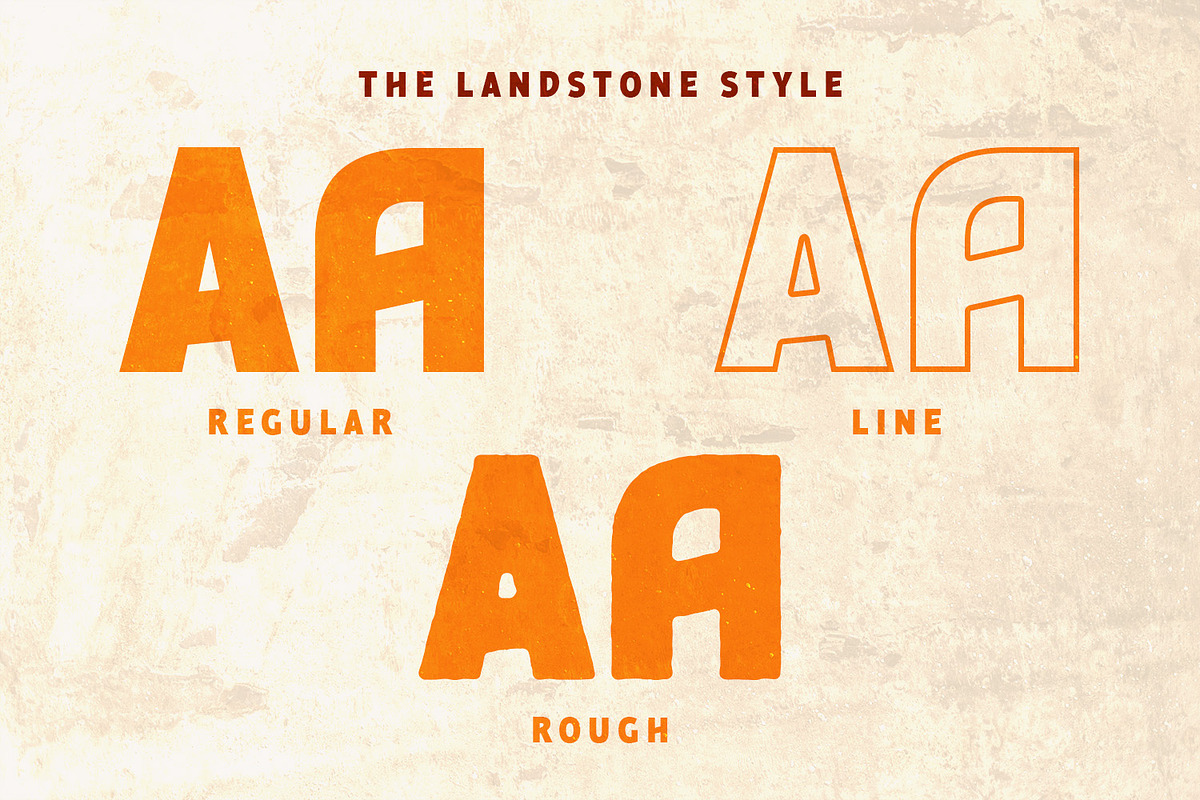 The Landstone – Ultimate Retro Font, a Sans Serif Font by Almarkhatype (Photo 2 of 13)