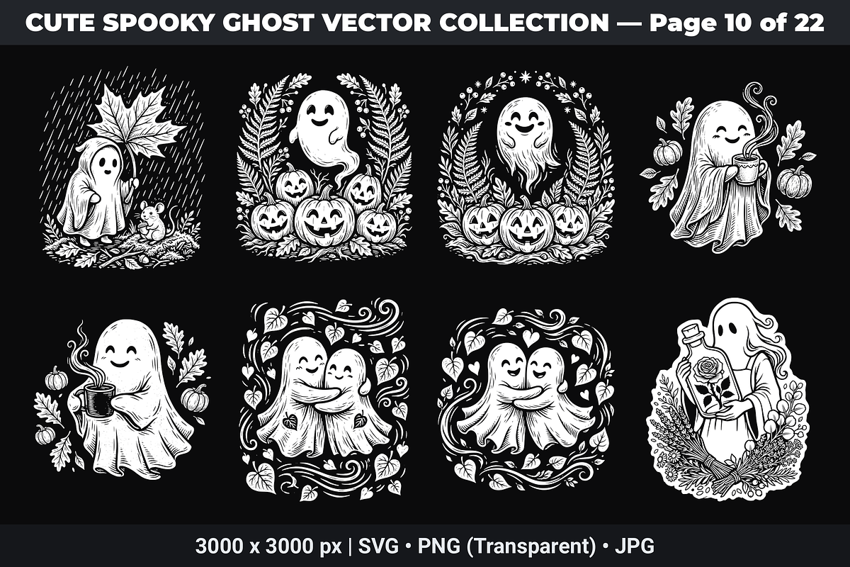 Cute Ghost SVG Bundle Vol - 01, an Object Graphic by XPERTDESIGNER (Photo 21 of 21)