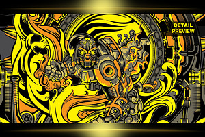 STEAMPUNK TSHIRT ILLUSTRATION