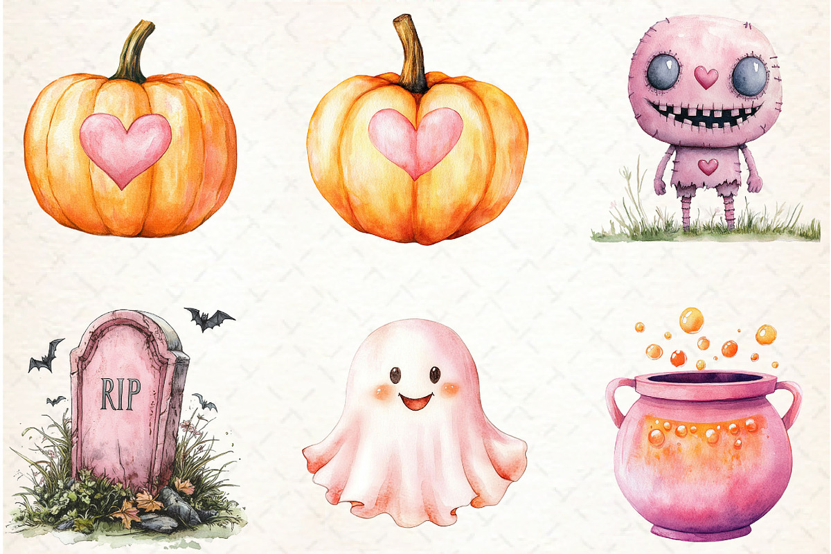 Retro Fall Halloween PNG Clipart Bun, an Illustration by Libby Wishes (Photo 7 of 7)