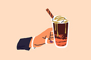 Hands with drinks set + posters, a Food Illustration by PaperTrident (Thumbnail 5 of 10)