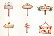 Christmas North Pole Sign Clipart, an Illustration by CrexoraLab (Thumbnail 3 of 5)
