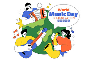 10 World Music Day Illustration, a Person Illustration by denayunebgt