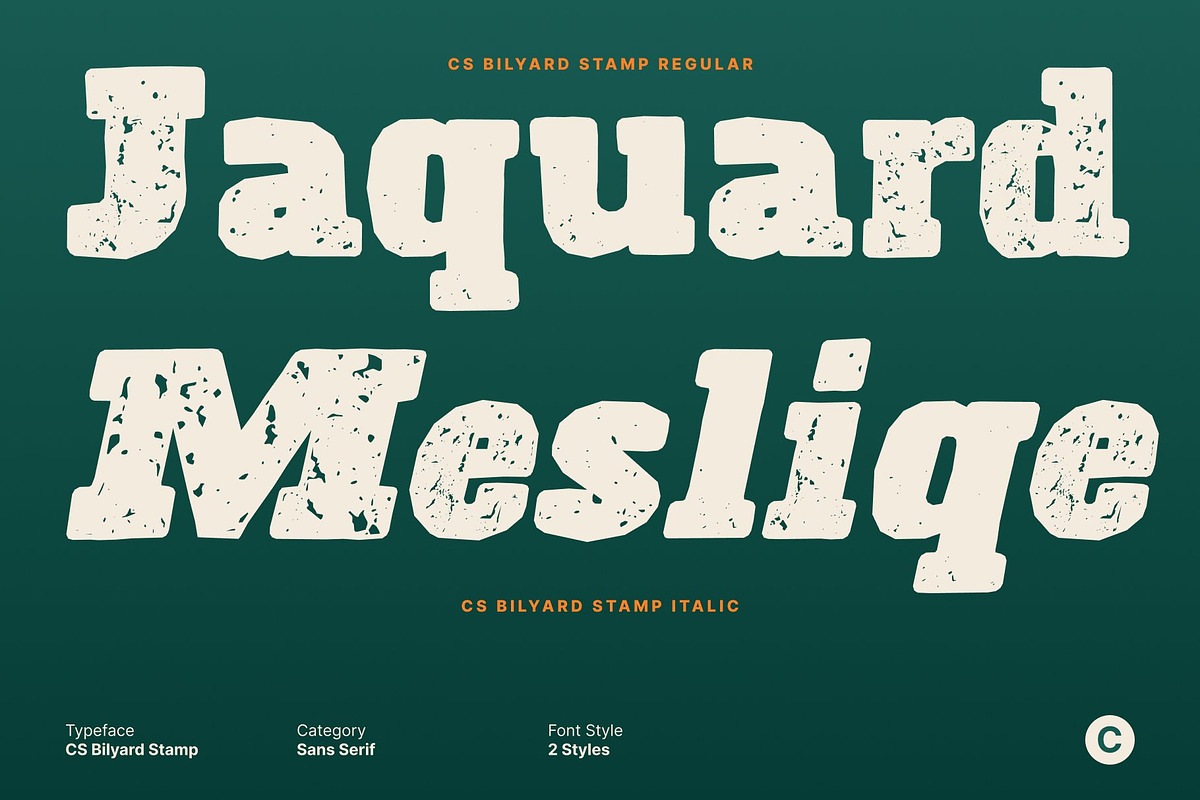CS Bilyard Stamp, a Slab Serif Font by Craft Supply Co. (Photo 3 of 8)