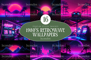 1980s Retrowave Wallpapers, a Technology Illustration by Incomelion