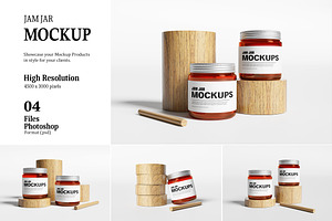 Jam Jar Mockup, a Packaging Mockup by AndikaGraphic
