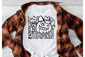 Halloween Pumpkin Cowboy Howdy SVG