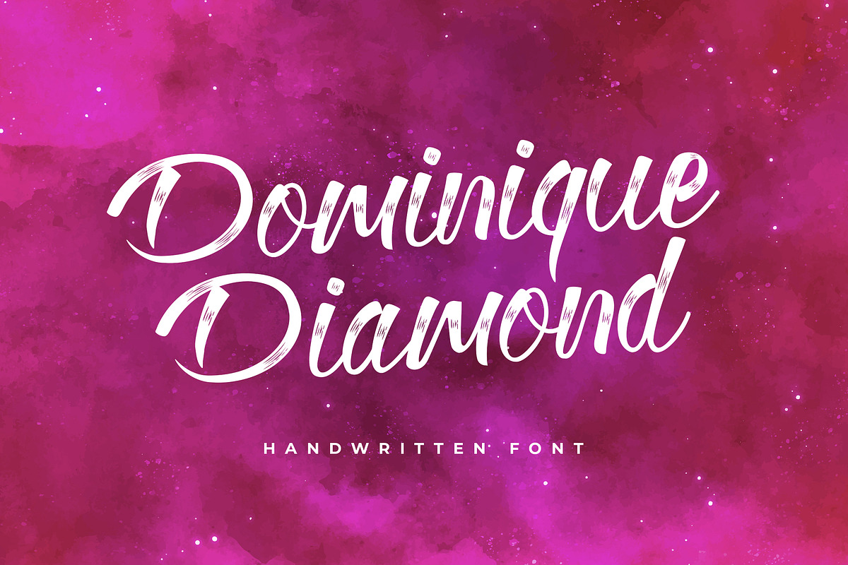 Dominique Diamond Calligraphy Font, a Handwritten Font by UICreative (Photo 1 of 5)