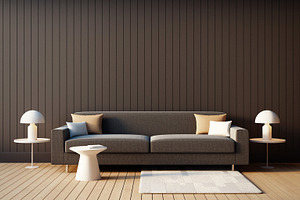 Modern living room Black  Brown
