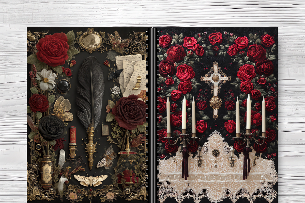 Gothic Floral Book Cover Asset Pack, a Brochure Template by LA Design (Photo 10 of 10)