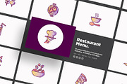 Restaurant Menu | 16 Thin Line Icons, an Outline Icon by Alex Blogoodf (Thumbnail 1 of 12)