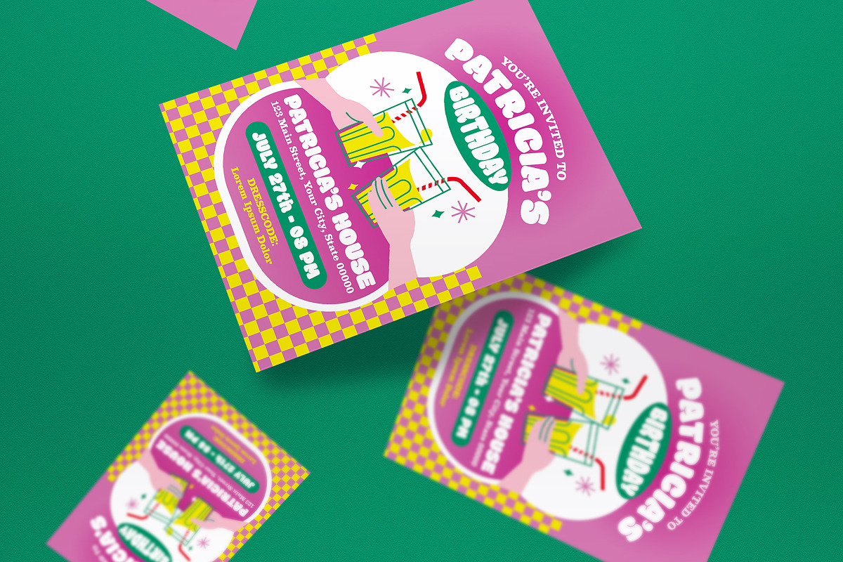 Purple 50's Teen Birthday Invitation, an Invitation Template by graphicook (Photo 3 of 3)