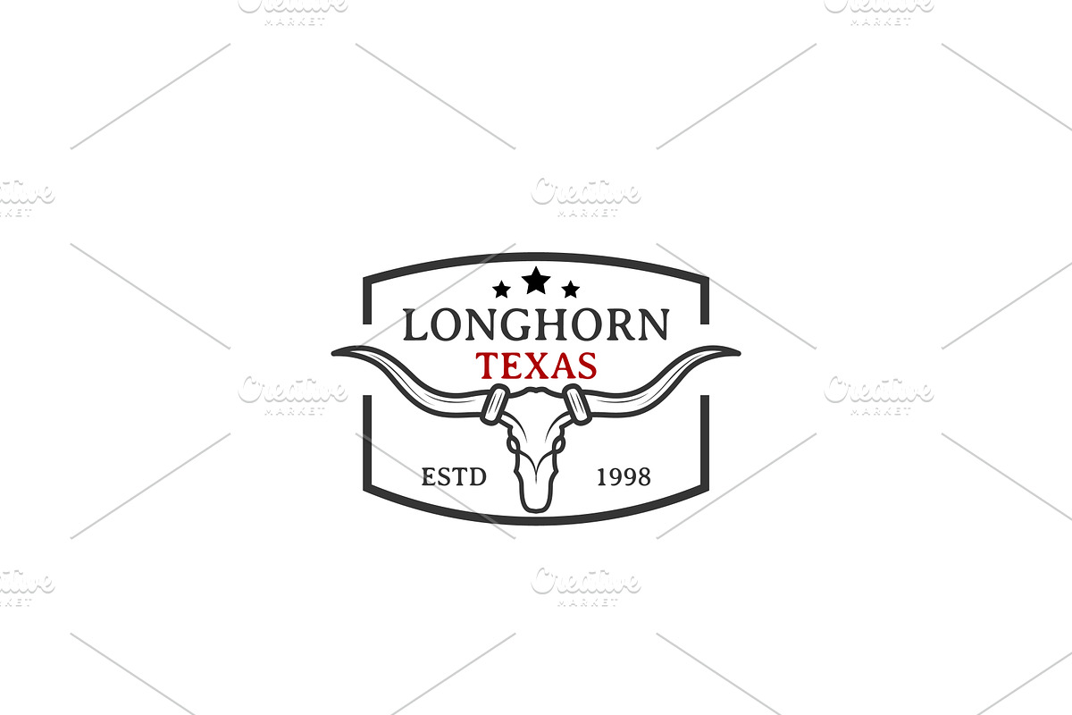 Vintage Texas Longhorn Logo Design, a Branding & Logo Template by AlvinStd