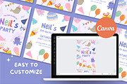 Birthday Party Canva Invitation, a Design Template by TemplateCastleStore (Thumbnail 2 of 4)