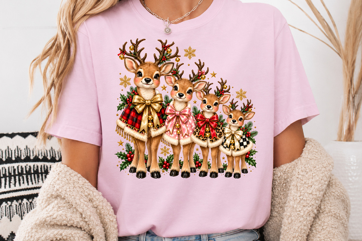Cute Christmas Reindeer Family PNG, a Seasonal Illustration by Rose Art (Photo 3 of 4)