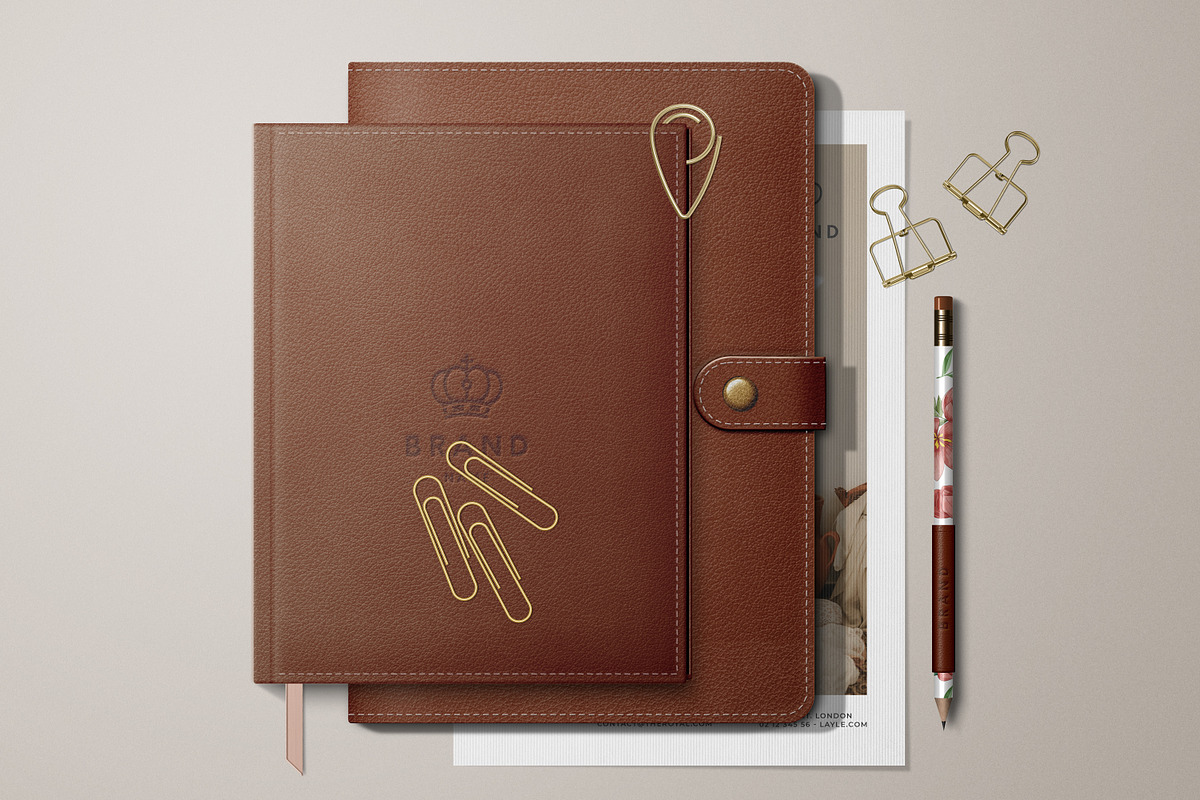 Leather Stationery Mockup Bundle, a Pens & Pencil Mockup by Catkie - Digital Art (Photo 11 of 29)
