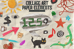 Collage Art 125+ Paper Elements