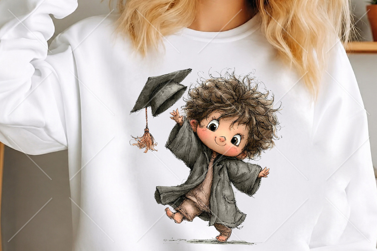 Whimsical Graduate Girl Boy Clipart, a Seasonal Illustration by Canvas Craft (Photo 5 of 10)