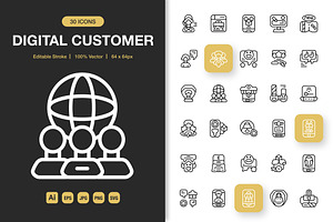 Digital Customer Icons, an Icon by Spacepixel Creative