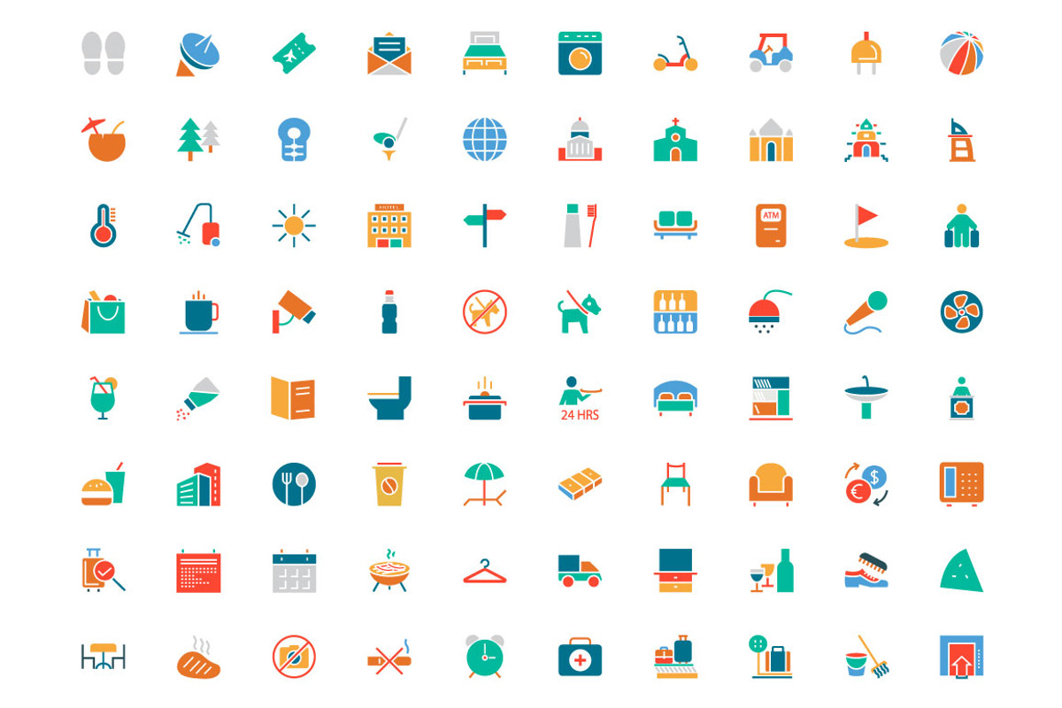 Hotel and Restaurant Colored Icons, a Solid Icon by Creative Stall (Photo 3 of 4)