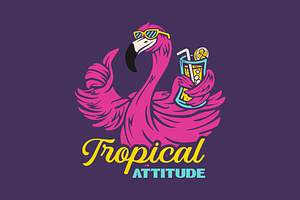 Tropical Attitude, an Animal Illustration by Mangustudio