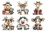 Christmas Quirky Animals Clipart, an Illustration by Daily.Designs (Thumbnail 5 of 5)
