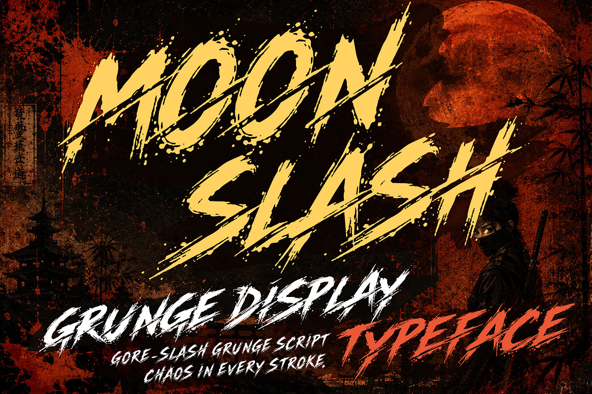 MoonSlash - Raw Cuts Typeface, a Handwritten Font by HypeWorksCo (Photo 1 of 14)