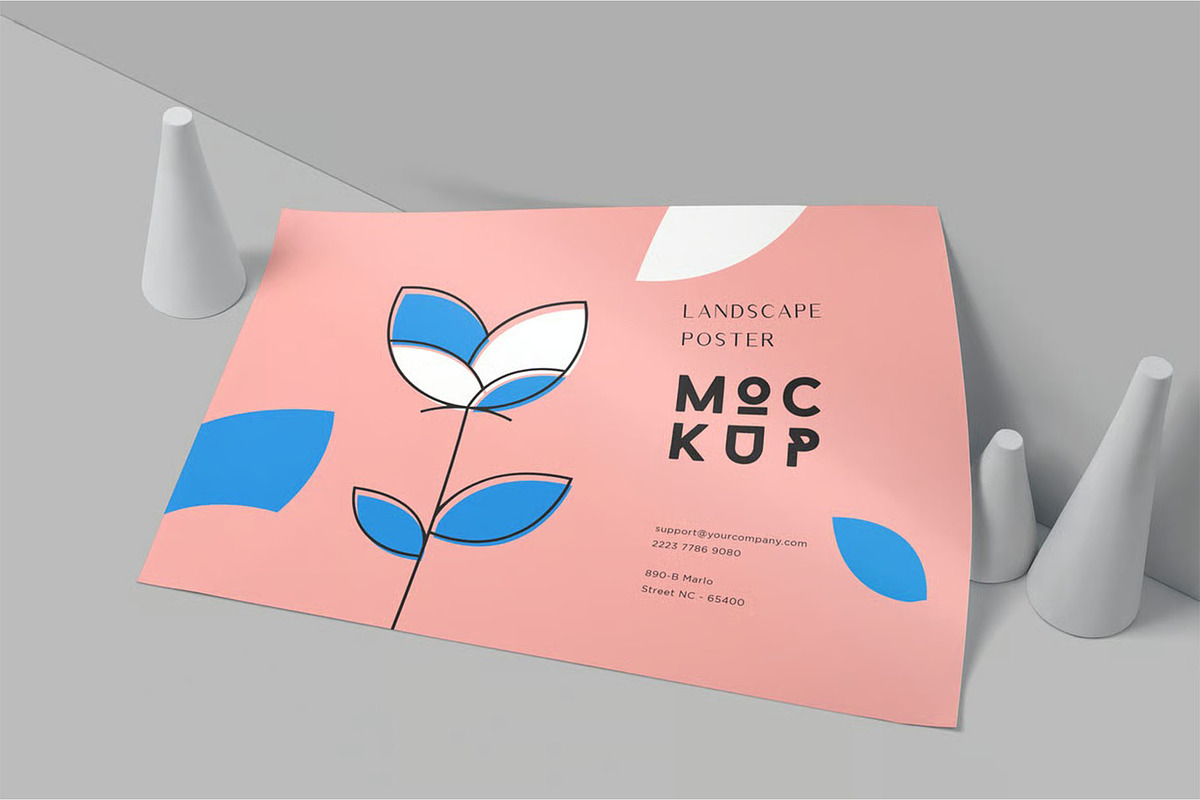 Landscape Paper Poster Mockups, an Advertising Mockup by megostudi0 (Photo 3 of 6)