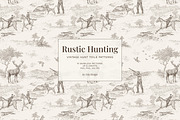 Rustic Hunting Toile Patterns, a Pattern Graphic by Ette Design (Thumbnail 1 of 9)