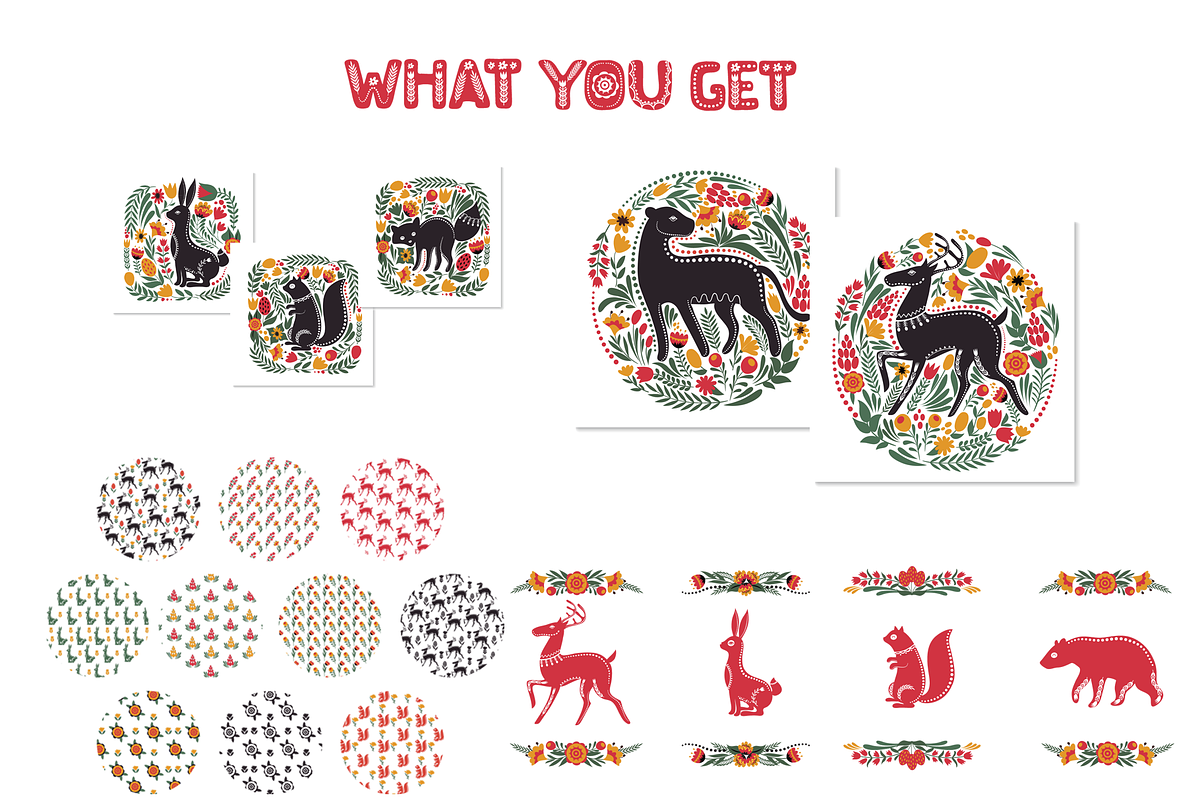 Wild Animals folk art set, a Graphic by ComelyPics Shop (Photo 2 of 10)
