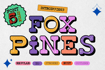 Fox Pines 5 Fonts Style, a Handwritten Font by Fox7 By Rattana