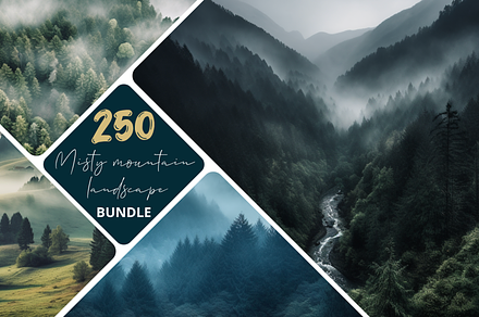 250 Misty mountain landscape Bundle
